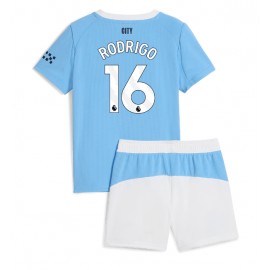 Billiga Manchester City Rodri Hernandez #16 Barnkläder Hemma fotbollskläder till baby 2025-26 Kortärmad (+ Korta byxor)
